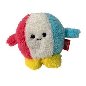 Kellytoy Bum Bumz Beach Ball mini 4.5 in Tall Pink Blue White Plush Stuffed Doll